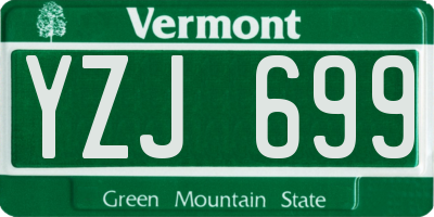 VT license plate YZJ699