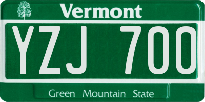 VT license plate YZJ700