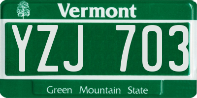 VT license plate YZJ703