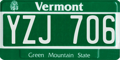 VT license plate YZJ706