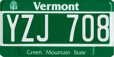 VT license plate YZJ708