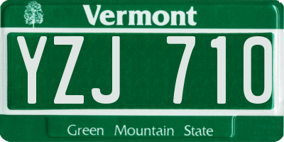 VT license plate YZJ710