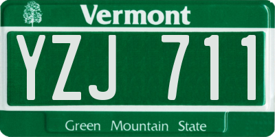 VT license plate YZJ711
