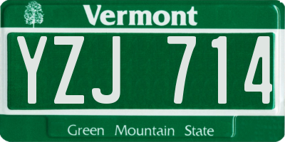 VT license plate YZJ714