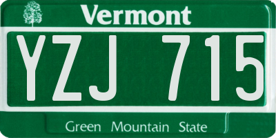 VT license plate YZJ715