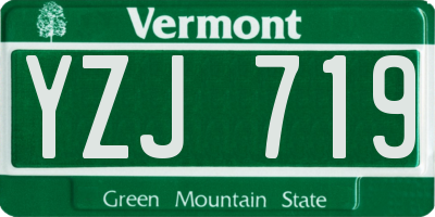 VT license plate YZJ719