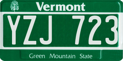 VT license plate YZJ723