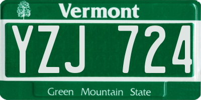 VT license plate YZJ724