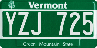 VT license plate YZJ725