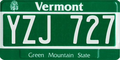 VT license plate YZJ727