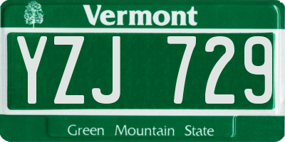 VT license plate YZJ729