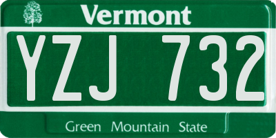 VT license plate YZJ732