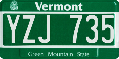 VT license plate YZJ735
