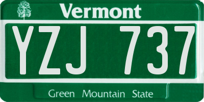 VT license plate YZJ737