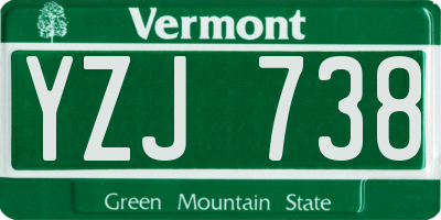 VT license plate YZJ738