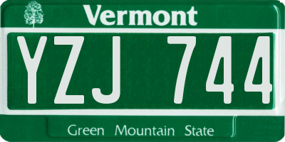 VT license plate YZJ744