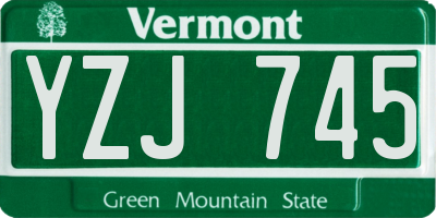 VT license plate YZJ745