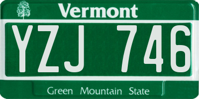 VT license plate YZJ746
