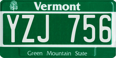 VT license plate YZJ756