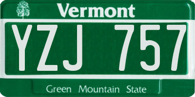 VT license plate YZJ757