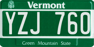 VT license plate YZJ760