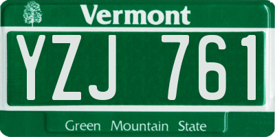 VT license plate YZJ761