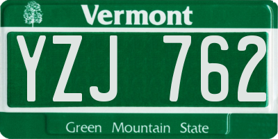 VT license plate YZJ762