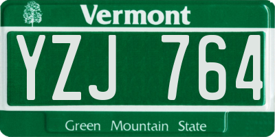 VT license plate YZJ764