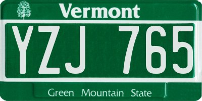 VT license plate YZJ765