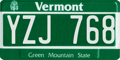 VT license plate YZJ768