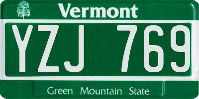 VT license plate YZJ769