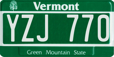 VT license plate YZJ770
