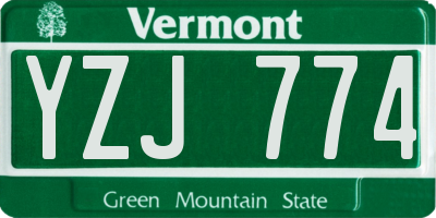 VT license plate YZJ774