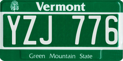 VT license plate YZJ776