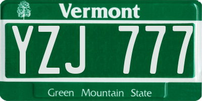 VT license plate YZJ777