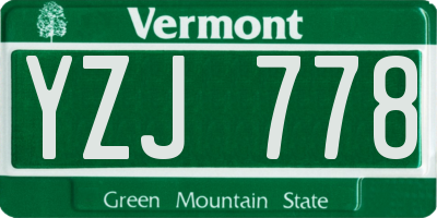 VT license plate YZJ778