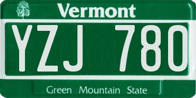 VT license plate YZJ780