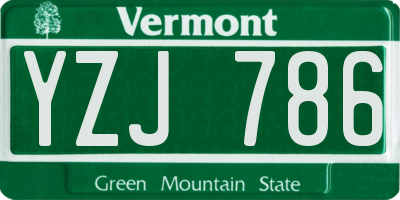 VT license plate YZJ786