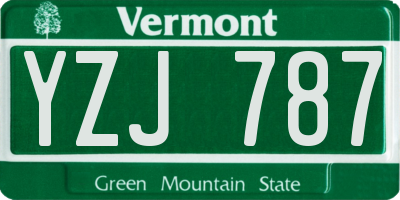 VT license plate YZJ787