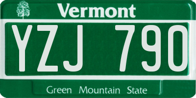 VT license plate YZJ790