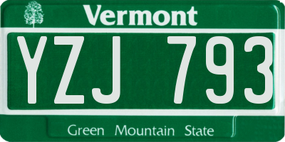 VT license plate YZJ793