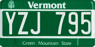 VT license plate YZJ795