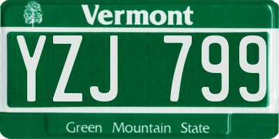 VT license plate YZJ799