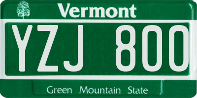 VT license plate YZJ800