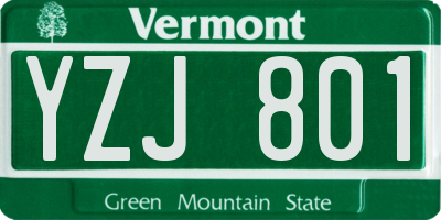VT license plate YZJ801