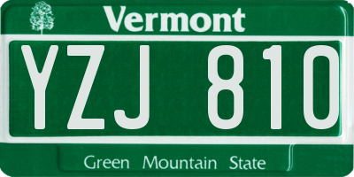 VT license plate YZJ810