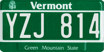 VT license plate YZJ814