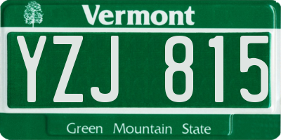 VT license plate YZJ815
