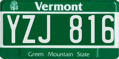 VT license plate YZJ816