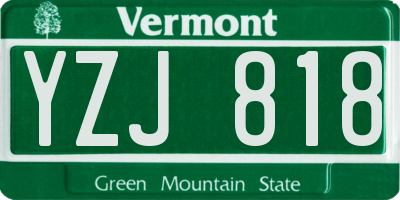 VT license plate YZJ818